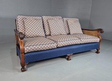 Antique Bergere Danish 3 Seat Settee Ball and Claw Feet 1900s EB7992 V3SS