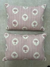 Pair Of Beautiful Vanessa Arbuthnott Linen/Cotton  Cushion Covers in pink/olive