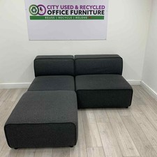 BoConcept Carmo Modular Sofa w/ Pouffe, Grey Fabric, W1760mm