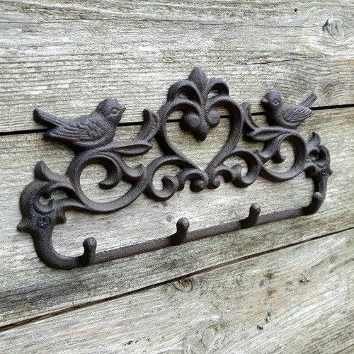 Love birds coat hooks - birds, cast