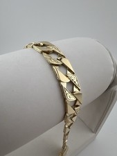 9ct solid gold men bracelet - men's,
