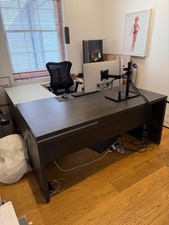 Wooden & Glass Desk Large Rrp