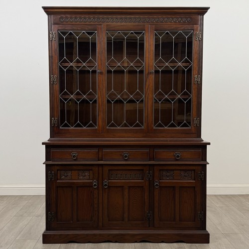 Antique oak display cabinet - antique,
