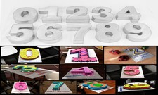 14" 0 TO 9 NUMBER BIRTHDAY ANIVERSARY CAKE TIN PANS 3" DEEP