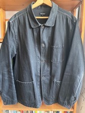 Evan Kinori black denim chore