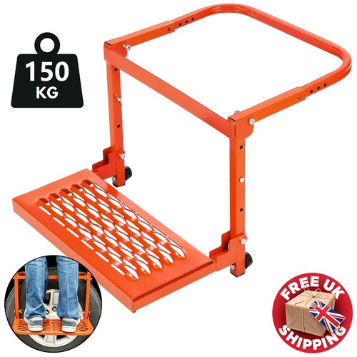 Folding step for truck wheel - for,
