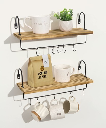 Wooden wall shelf coffee - wall,