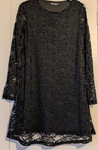 Black lace shift - dress., size