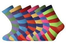 Childrens Boys Girls Stripe Coloured Funky Designs Socks In All Sizes Lot