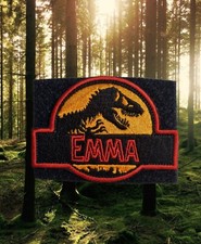 personalised Jurassic park embroidery badge patch badge sew on hook and loop