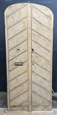 PAIR ANTIQUE DOUBLE DOORS PINE PERIOD RECLAIMED OLD SCHOOL CORNISH FOLLY GARDEN