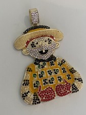 Gold Robber Iced Out Chain Pendant Mens Gangster Jewelry Drip Rapper Trapstar