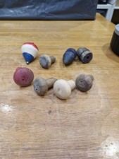 8 X Vintage Wooden Spinning