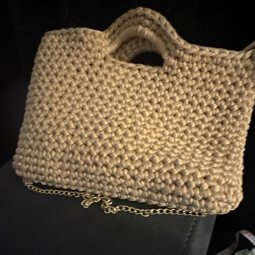 Beige polyester crochet woven - beige,