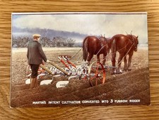 Horse And Plough Vintage Postcard. Rural Unused Farming/Social History