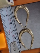 9ct Gold Creole Style Hooped Earrings HALLMARKED Large Hooped 9ct 375 Nearly 3cm