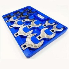 14PC 1/2" DRIVE JUMBO CROWS FOOT FEET WRENCH METRIC OPEN ENDED SPANNER 27-50MM