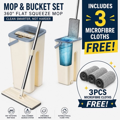 Mop and bucket set - mop,
