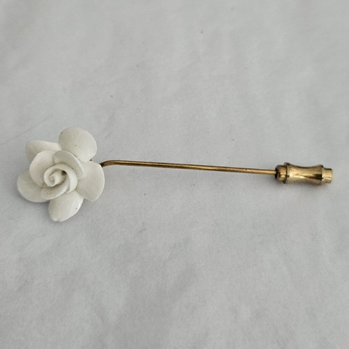 White flower stick pin - flower,