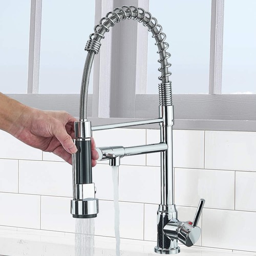 Chrome kitchen sink - kitchen, faucet