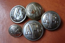 Five original early WW2 Auxilliary Fire Service AFS buttons