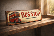Bus Stop Sign Vintage style