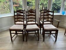 Set of 6 Ercol Ladder back Dining Chairs, Solid Oak, Colour “Golden Dawn”