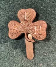 South Irish Horse Yeomanry Cap Badge  Gilded Metal. Jj15