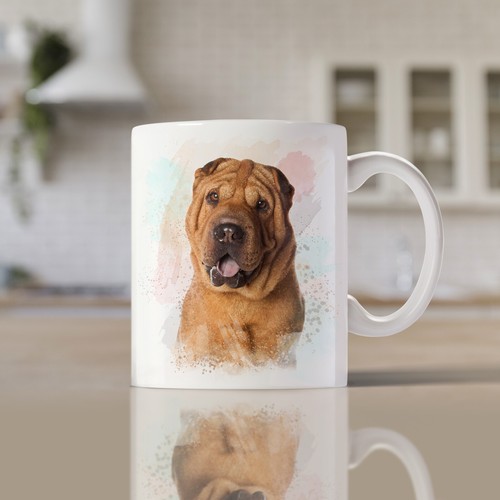 Shar pei dog - /, watercolour