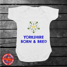 Yorkshire Born & Bred Babygrow, Gift, Vest, Kids, Infants, Leeds, Sheffield