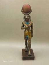 Egyptian God Ra Statue Falcon Head Bronze Finish by Veronese 22cm Tall Mythology