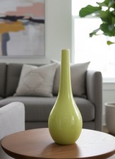 Poole Pottery Yellow Bud Vase – Dolphin Backstamp – Vintage British Pottery 12” 