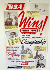 Bsa 1954 daytona poster - 1954,
