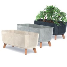 Rectangle Low Look Planter Flower Plant Pot Indoor Outdoor Garden Decor Legs