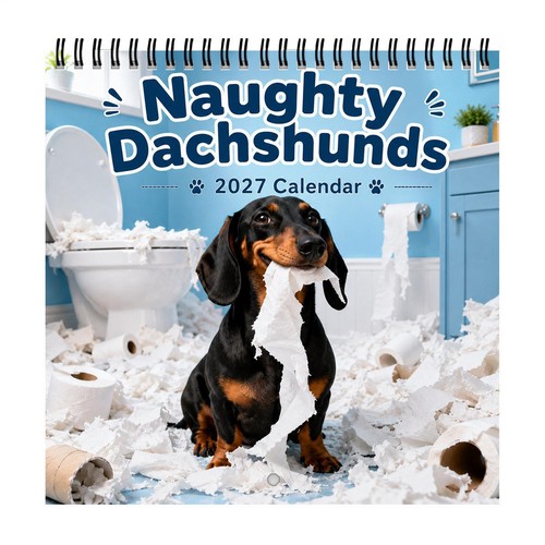 Naughty dachshunds calendar - calendar, 12