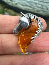 Horse Amber Pendant Crystal