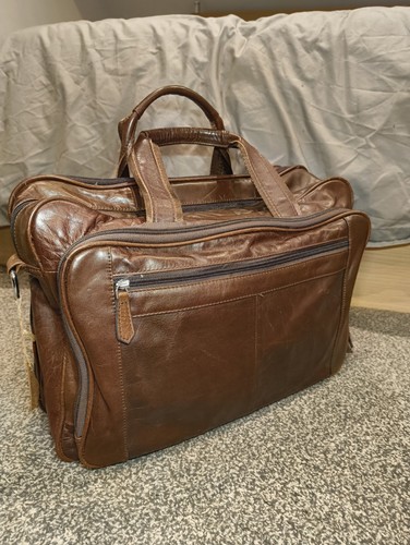 Large vintage brown leather - vintage,