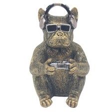 Figurine Resin Ornament Frenchie Gamer Animal Rustic Home Shelf Decor Display