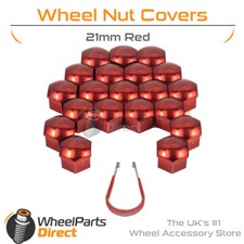 Red Wheel Nut Bolt Covers 21mm
