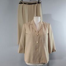 EASTEX Vintage Two Piece Suit Smart Safari Style Jacket Straight Skirt Size 14