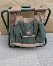 Garden Stool Esschert's Design Green and Tan Foldable Seat and Toolbag