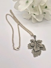 Solid Silver Oxidised Candaian Maple 🍁 Leaf Pendant And Chain.