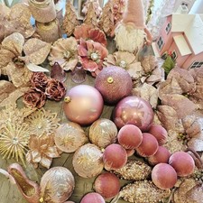 Choice of Dusty Rose Christmas Decoration & Ornaments - Pink Glitter Beaded