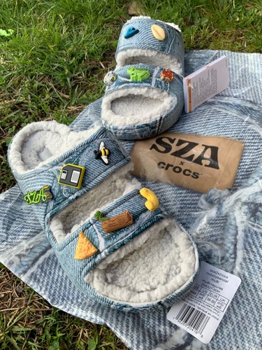 Sza crocs shoes denim print - x,