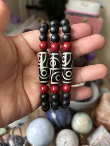 Handmade 8mm dzi agate - handmade, 4
