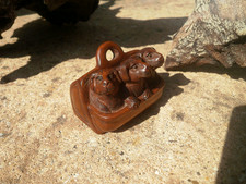 Hand Carved wood netsuke 3