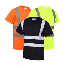 High Visibility Safety T Shirt Reflective Workwear Short Sleeve Crew Neck S-5XL