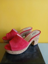 Dune Red Suede Mule Demiwedge