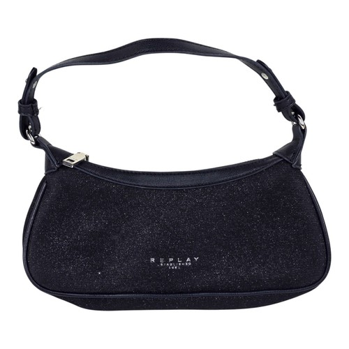 Replay black glitter handbag - glitter,