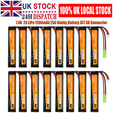 7.4V 1200mAh Airsoft Hobby LiPo Battery Rechargeable Mini Tamiya Connector NEW